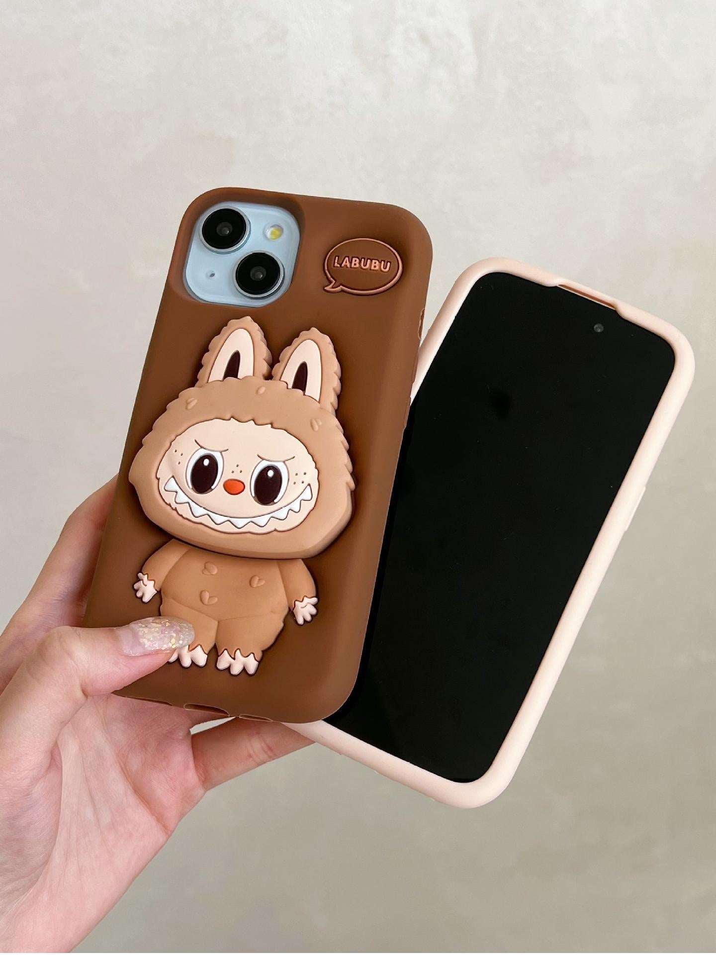 Labubu 3D Silicone iPhone Case with Stand